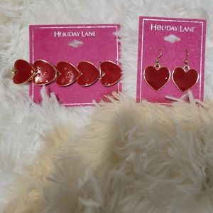Red Hearts Bracelet and Earrings